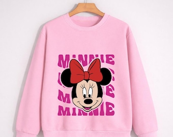 Minnie Mouse Sweatshirt, Disney Minnie Crewneck, Minnie Mouse Hoodie, Disney Sweater, Mickey Sweat, Daisy Duck Sweat, Minnie Mouse Sweater