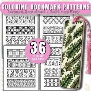 Cozy Pattern Bookmarks Coloring Pages| Printable Bookmarks | Geometric and Cute and Relaxing Patterns |DIY Bookmarks for Adults Kids PDF PNG
