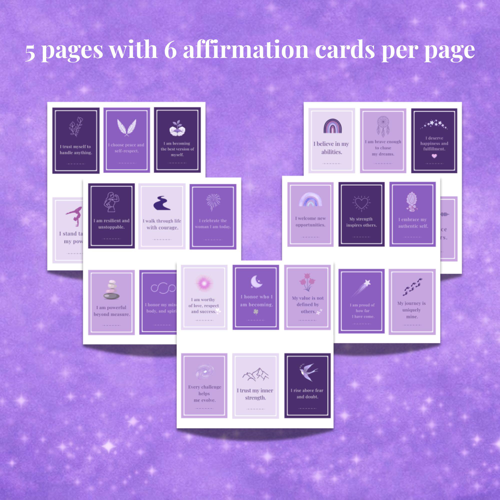 Empowering Affirmation Cards for Women Printable – Self Love Positive ...