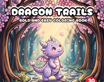 Gezellig Draken Kleurboek | Leuke Fantasieavonturen & Ontspannende Kleurplaten voor Kinderen en Volwassenen | Kawaii Babydraakjes | Opvallende, Makkelijke Kleurplaten | Printbaar