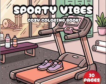 Gezellig kleurboek voor volwassenen | Leuke sportieve vibes | Duidelijke en makkelijke pagina's | Esthetisch en gezellig | Stressverlichting en ontspanning | Printbaar PDF-bestand