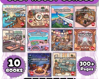 Cosy Hygge-kleurboek megabundel |10 boeken | Ontspannende, gewaagde en gemakkelijke kleurplaten | Leuke gezellige momenten, zelfzorg, afdrukbaar voor stressverlichting