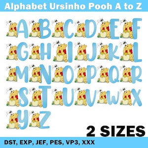 Embroidery design: Winnie the Pooh alphabet with a pot of honey