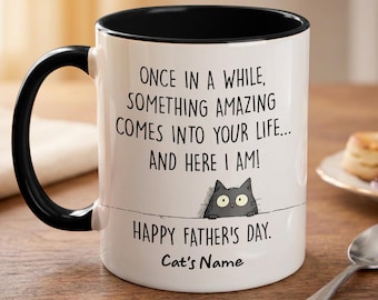 Personalized Cat Dad Mug: Funny Father’s Day Gift From Cat