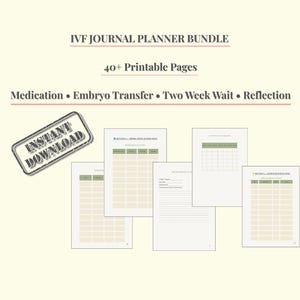 IVF-plannerbundel | Dagboek vruchtbaarheidsbehandelingen, medicatietracker (digitale download)