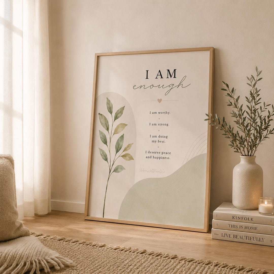 Positive Affirmation Wall Art, Mental Health Poster, Inspirational ...