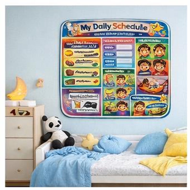 Visual Schedule Poster Kids, ADHD Chart Printable, Autism Routine ...