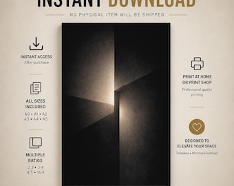 Final Threshold – Museum-Grade Architectural Neutral Abstract Fine Art Print (Digital Download)