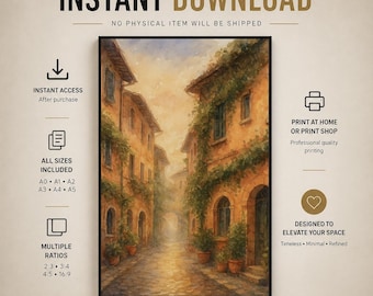 Trastevere Light Italian Street Art – Warm Mediterranean Village Print (Digital Download)