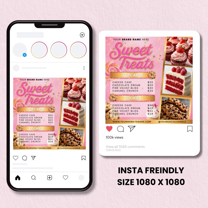 Bakery Flyer,  Bake Sale Flyer, Sweet Treats Flyer, Dessert Flyer, Pastry Flyer, Cake Business Flyer, DIY Canva Editable
