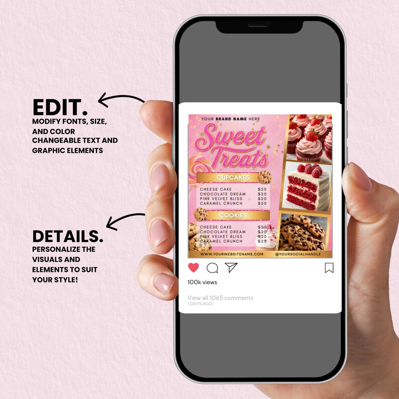 Bakery Flyer,  Bake Sale Flyer, Sweet Treats Flyer, Dessert Flyer, Pastry Flyer, Cake Business Flyer, DIY Canva Editable