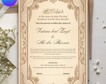 Elegant Islamic Wedding Invitation, Arabic wedding invite, Muslim Wedding Invite, Wedding invitation, Instant Download, Canva Editable
