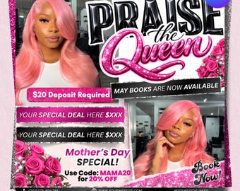 Mothers Day Booking Flyer, May Book Now Available flyer, Mothers Day Special Bookings, Mother's Day Lash, May Wig, May Nails, Canva Editable