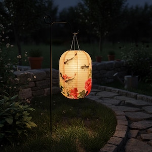 Koi Fish Lantern Solar Garden Light Japanese Lantern Hanging LED Warm Light Outdoor Patio Decor Housewarming Gift for Her