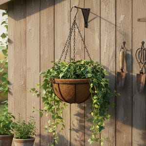 Coconut Hanging Pot, Metal Planter, Bohemian Decor, Perfect Gift for Plant Lovers