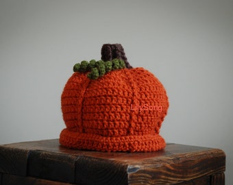 LilySong PUMPKIN HATS Crochet PATTERN (in 7 sizes)