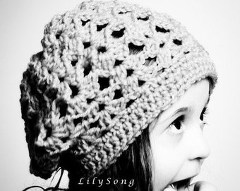 LilySong LOLA SLOUCHY BERET Crochet Pattern  (in 5 sizes)