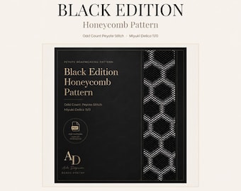 Black Edition honingraatpatroon Peyote Stitch-armband (pdf-download)