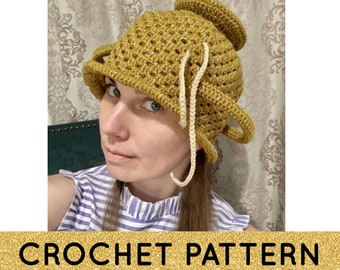 CROCHET PATTERN Colander Hat noodles crochet atheist pattern gold colander FSM hat Church of Flying Spaghetti Monster Atheist hat fsm ramen