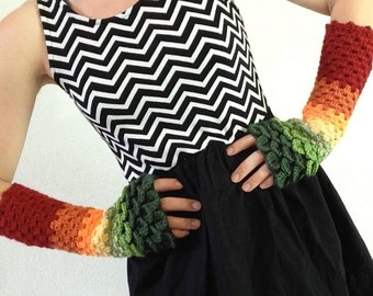 Dragon Scale Fingerless Gloves -CLEARANCE SALE -Free Domestic Shipping, rainbow spectrum wrist arm warmers women Black Friday sale