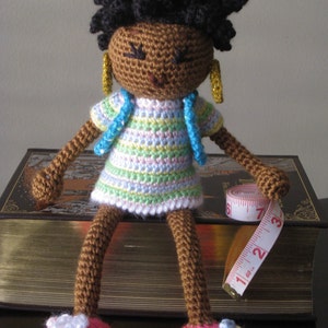 African Princess Doll MADE TO ORDER Free Domestic Shipping, Spring Colors bantu knots Natural Black Hair Baby shower nursery Girl Gift image 5