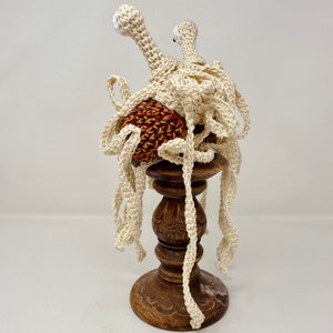 Flying Spaghetti Monster Cotton Tree Topper atheist decor eco friendly fsm Pastafarian Christmas Decoration atheist Christmas READY TO SHIP image 5