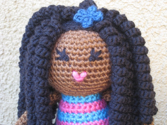 Crochet Pattern African Curly Haired Doll Plush Amigurumi Etsy