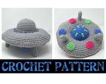 UFO CROCHET PATTERN ufo plush Flying Saucer crochet pattern flying saucer Christmas Gift space plush ufo toy spaceship aliens toy space