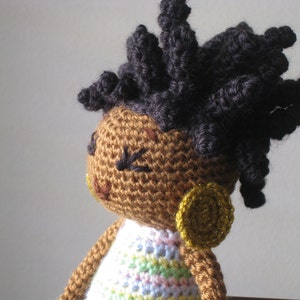 African Princess Doll MADE TO ORDER Free Domestic Shipping, Spring Colors bantu knots Natural Black Hair Baby shower nursery Girl Gift image 3