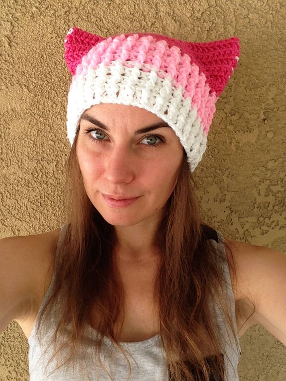 Pussy Hat -CLEARANCE SALE -Free Domestic Shipping, feminism feminist  protest misogyny progressive liberal equality cat autumn fall sale