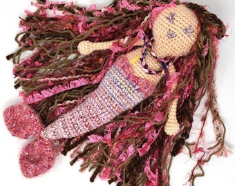 Pink Mermaid Doll -MADE TO ORDER -Free Domestic Shipping, magical toys, mythical, handmade gifts, free the nipple