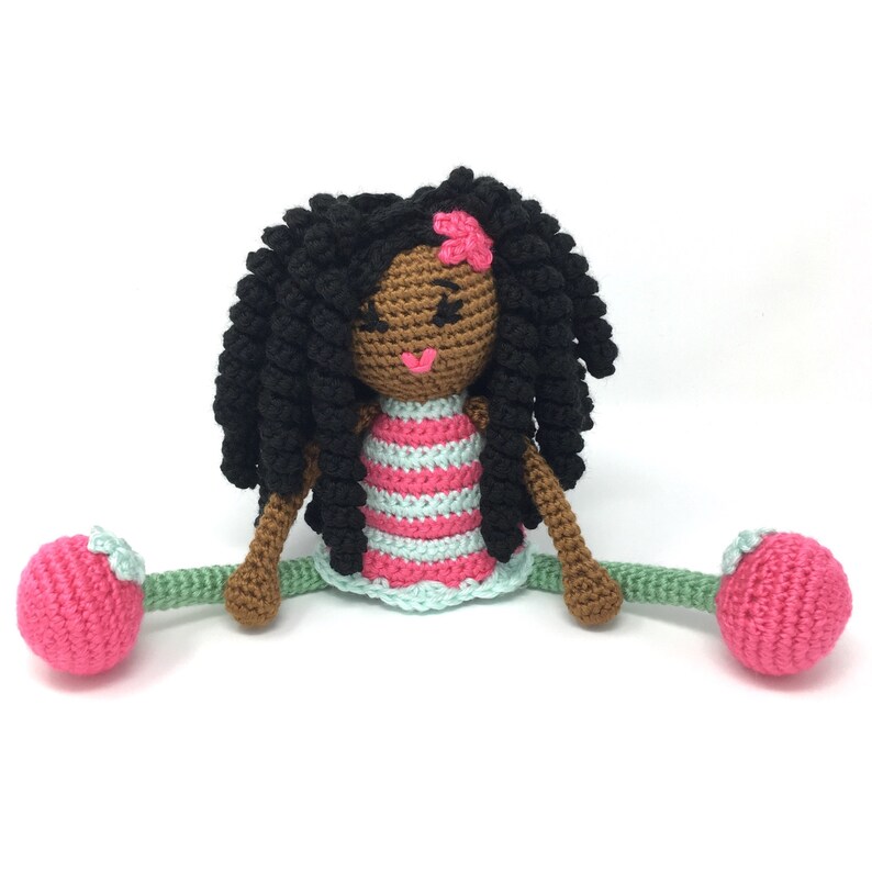 Black Doll MADE TO ORDER Free Domestic Shipping, Black girl magic curls twists African American Natural Hair Stuffed Toy Baby Girl Gift image 1