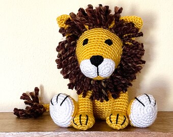 Lion plush toy lion yellow doll amigurumi lion stuffed animal lion gift nursery lion baby shower savanna lion plush toy MADE TO ORDER