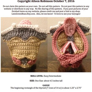 CROCHET PATTERN - Larynx, Voice Box, Medical Model, Opera Singer, Voice Teacher Tool, tutorial