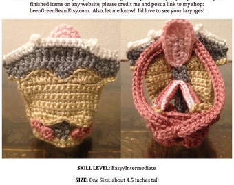 CROCHET PATTERN - Larynx, Voice Box, Medical Model, Opera Singer, Voice Teacher Tool, tutorial