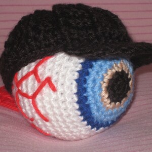 Eyeball Kid in a Hat MADE TO ORDER Free Domestic Shipping, Halloween decor memorabilia eye ball plush doll stuffed toy image 3