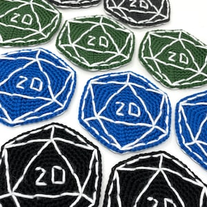 D20 Coasters d20 Dice Role Playing Gifts d20 die coasters rpg gift ideas rpgs geekery geeky gifts gamer gifts MADE TO ORDER