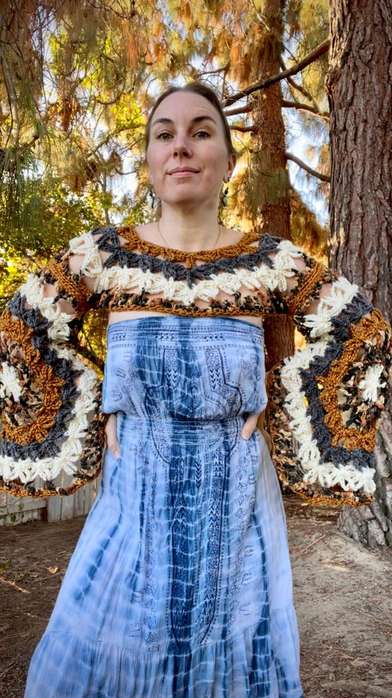 Crop shrug sweater fall shrug sweater autumn Crop bolero shrug hippie fantasy shrug magical Women shrug boho fashion festival MADE TO ORDER