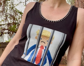Trump in jail shirt anti Trump tank Trump is a felon shirt criminal Trump tank fsm shirt jailed Trump tank protest Trump MADE TO ORDER