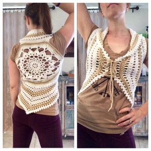 Fae Vest -READY TO SHIP -Free Domestic Shipping, hippie fairy fantasy magical Women lace up boho fashion festival