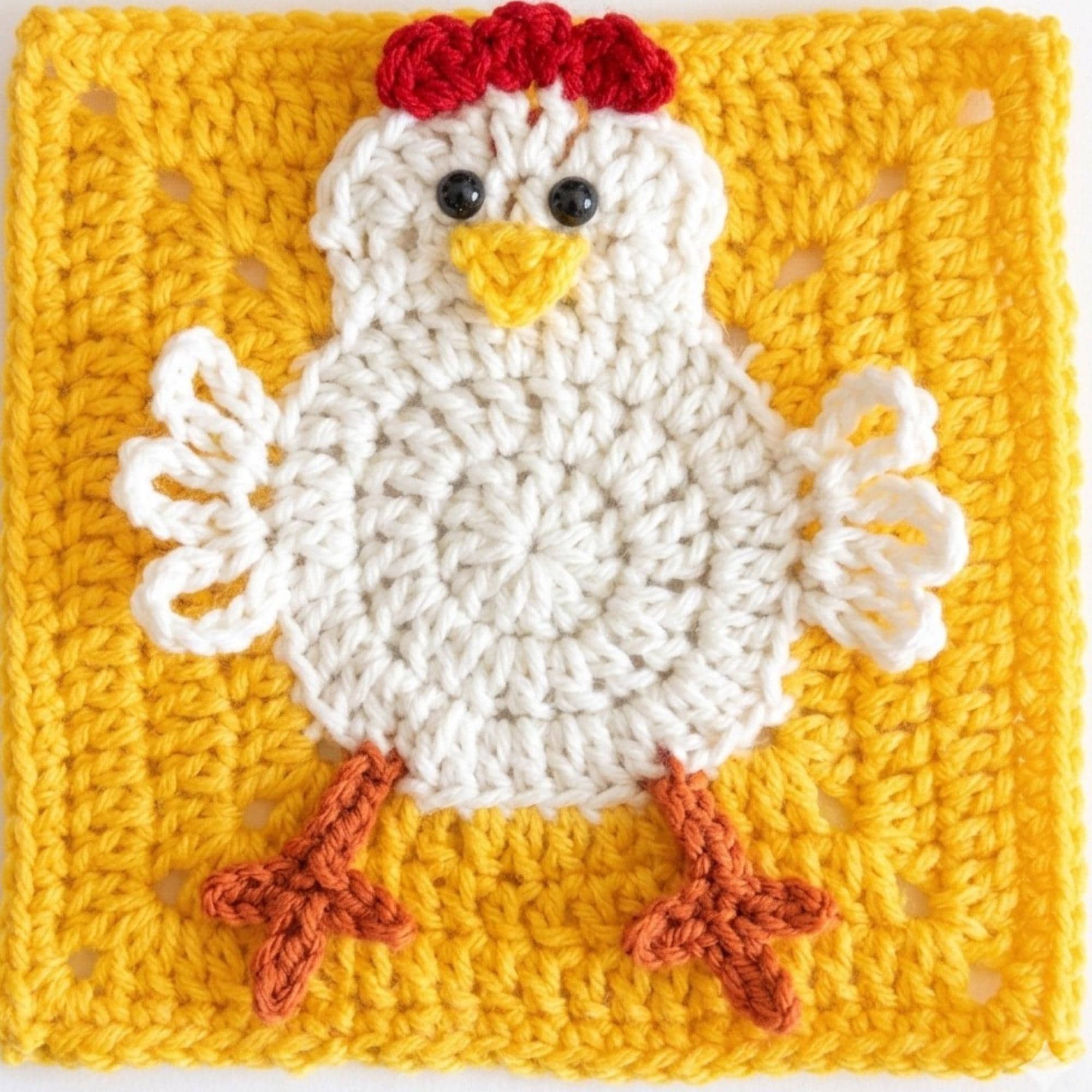 Crochet Chicken Granny Square Pattern