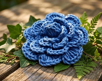 Realistisch gehaakt rozenpatroon pdf | Zelfstudie amigurumibloem (direct downloaden)
