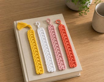 Crochet Bookmark | Handmade Daisy Flower Bookmark | Cotton Book Mark Gift for Book Lovers | Teacher Gift | Crochet Lace Bookmark
