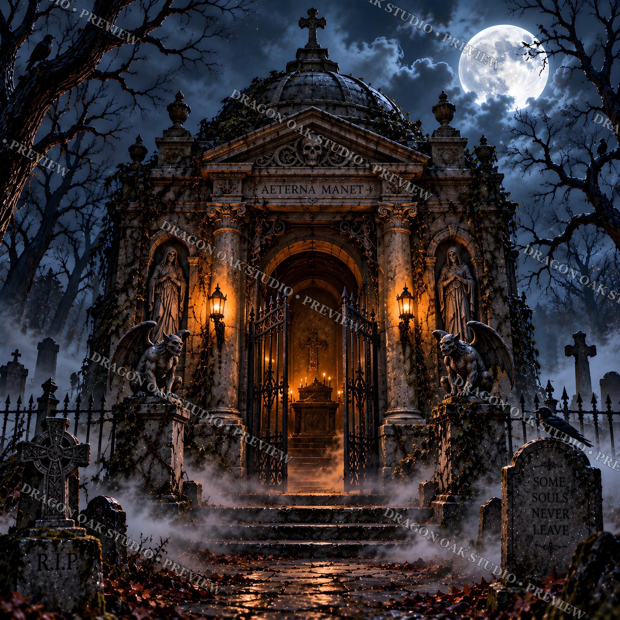 Gothic Castle Skeleton Knight Coaster Bundle, Dark Fantasy Cemetery Designs (Digital Download)