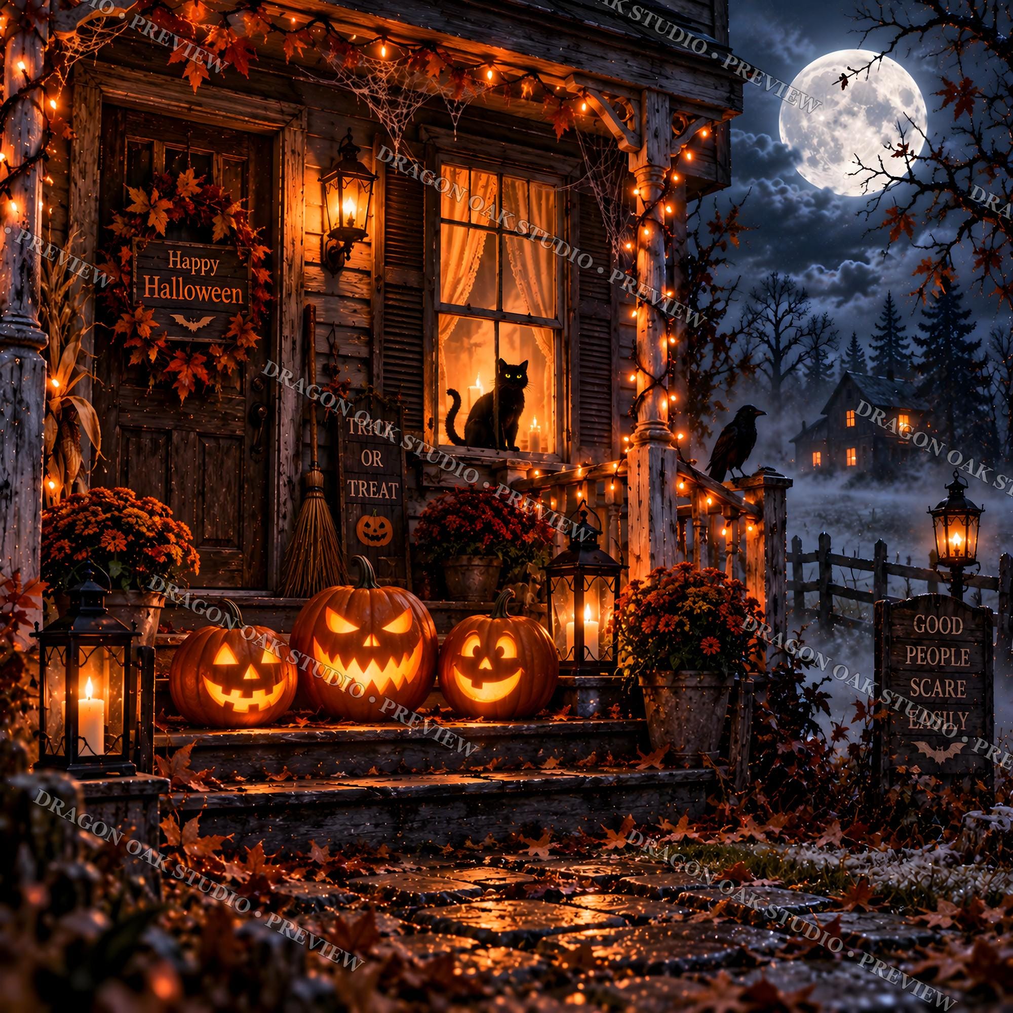 Cozy Halloween Pumpkin Patch Coaster Bundle, Autumn Designs (Digital Download)