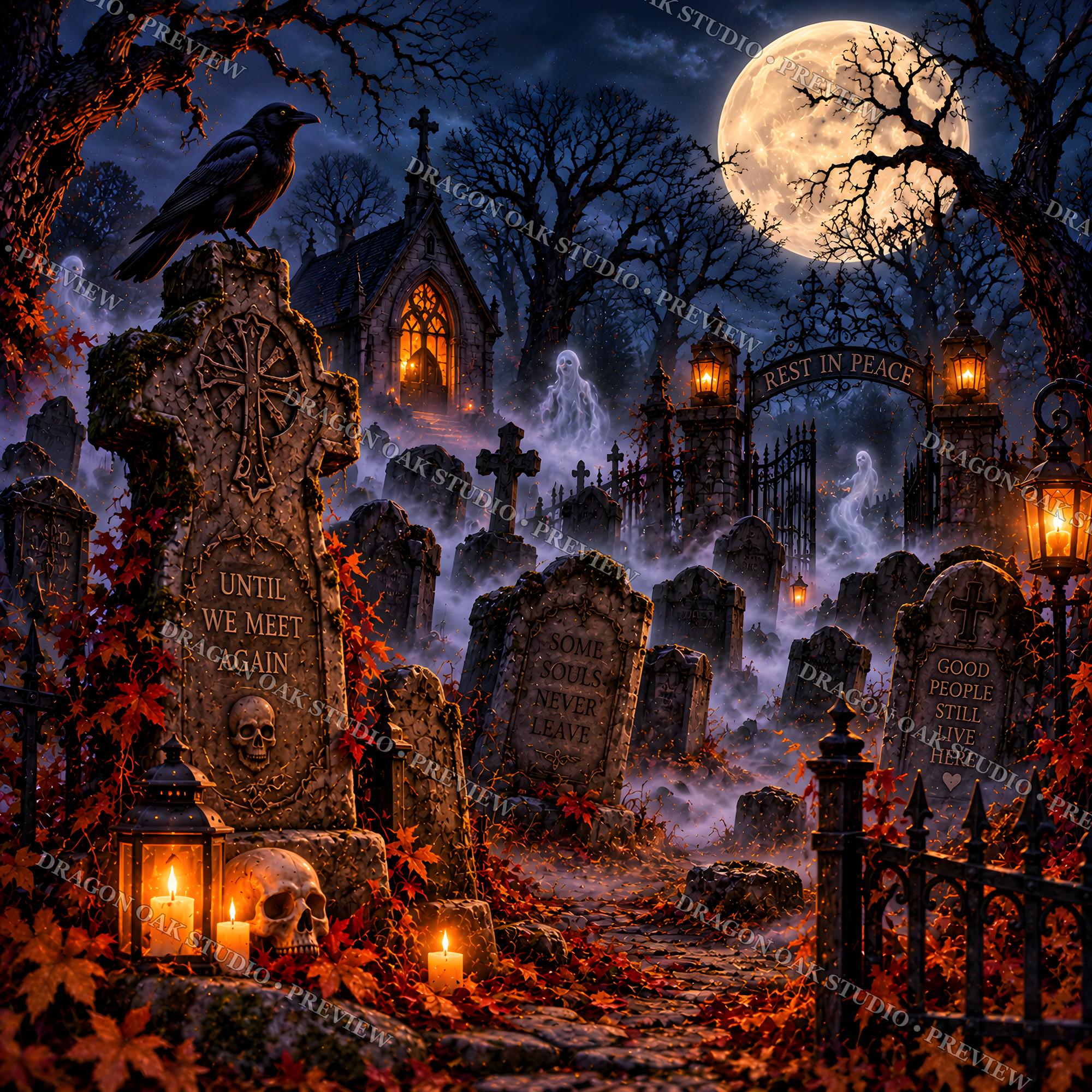 Whimsical Skeleton Halloween Coaster Bundle, Graveyard Designs (Digital Download)