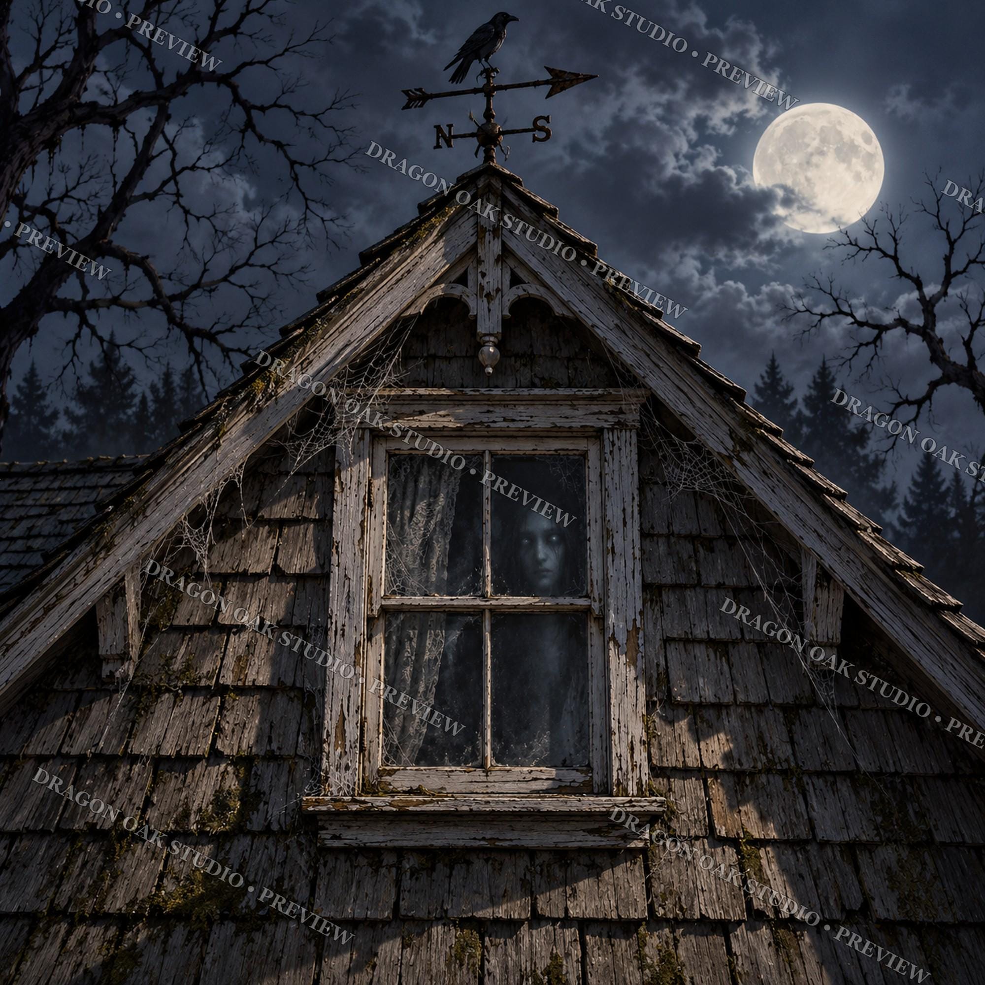 Haunted House Ghost Story PNG Bundle, Creepy Mansion Designs (Digital Download)