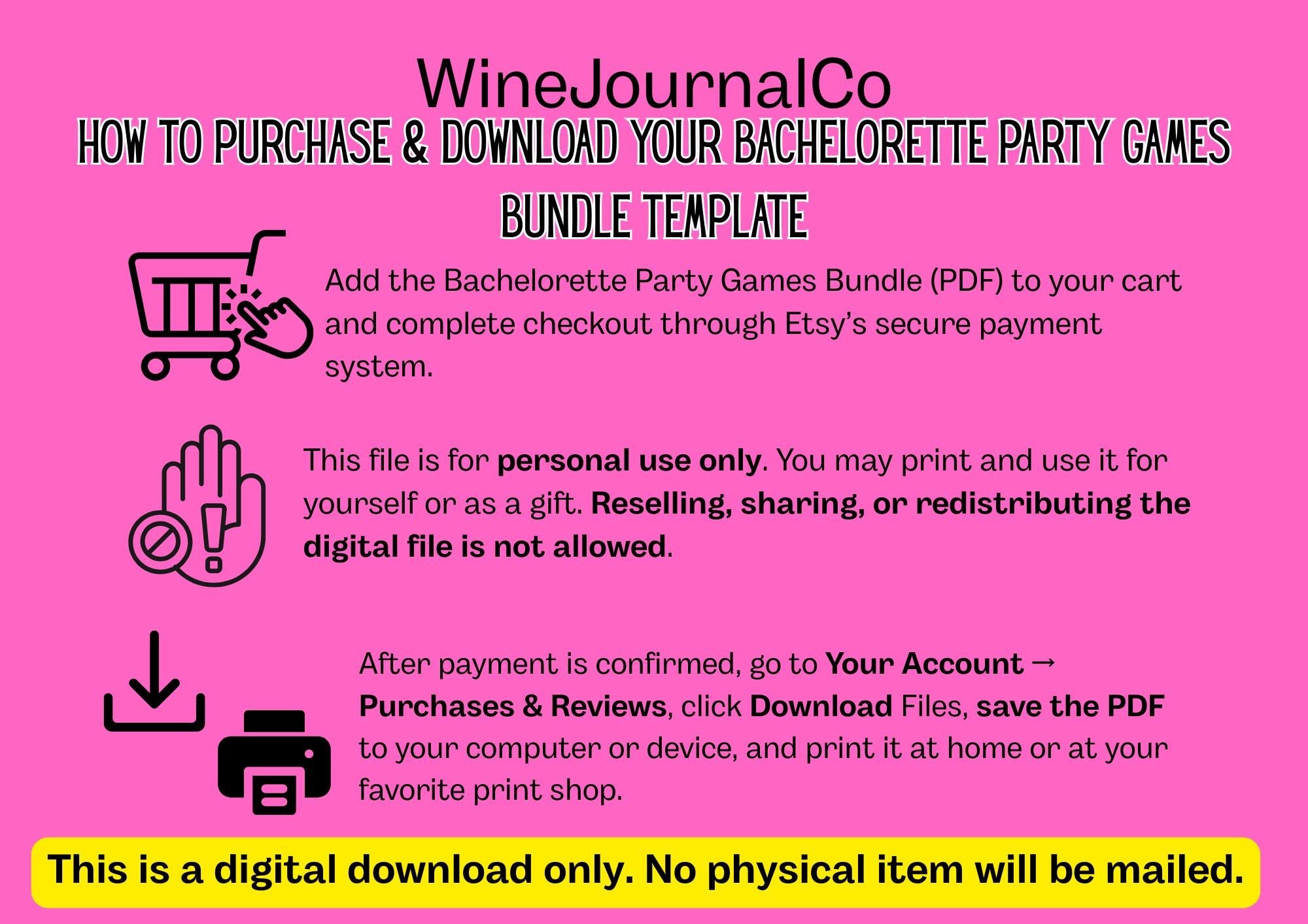 Bachelorette Party Games Bundle PDF File