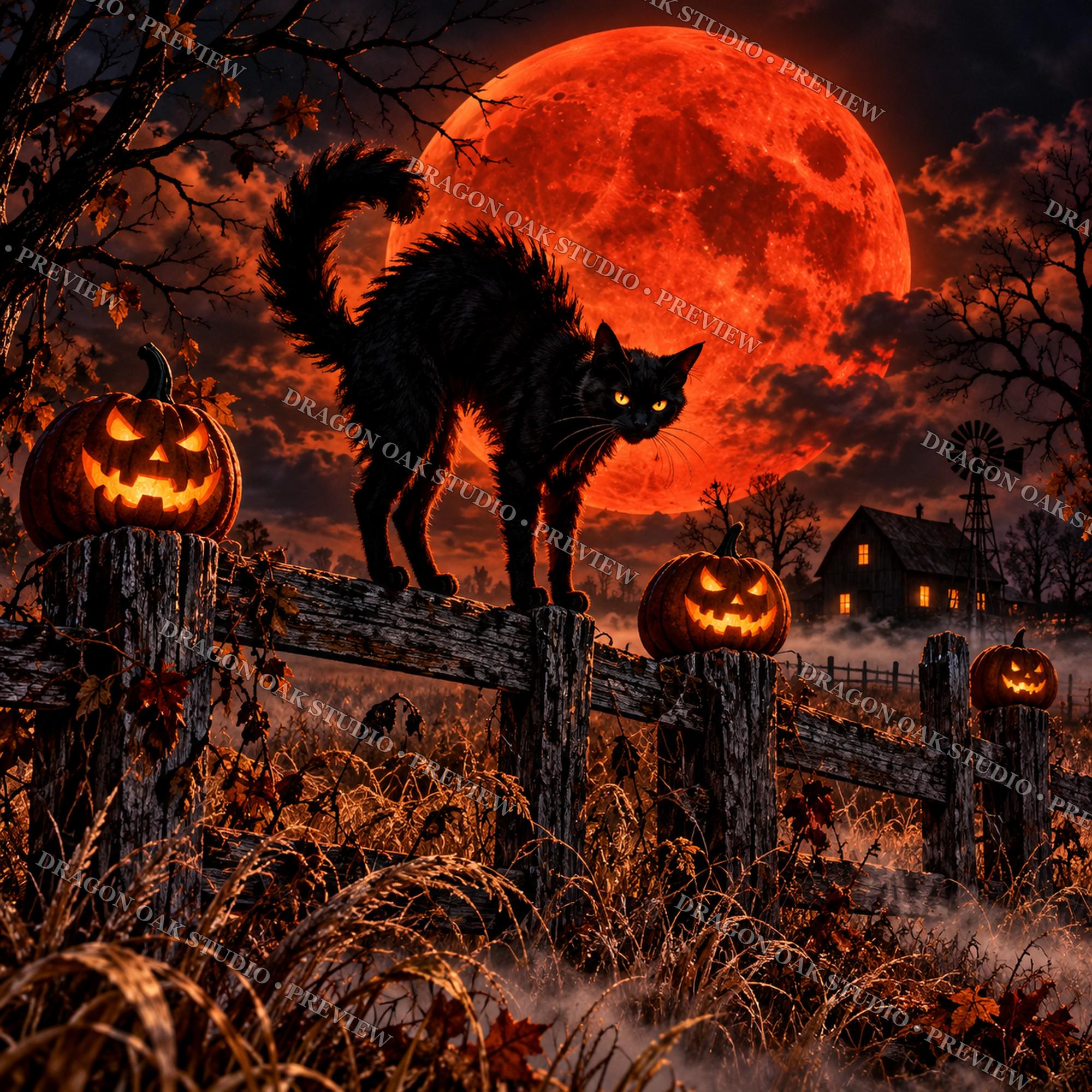 Cozy Halloween Village Coaster Bundle, Witch Cottage, Autumn Scenes (Digital Download)