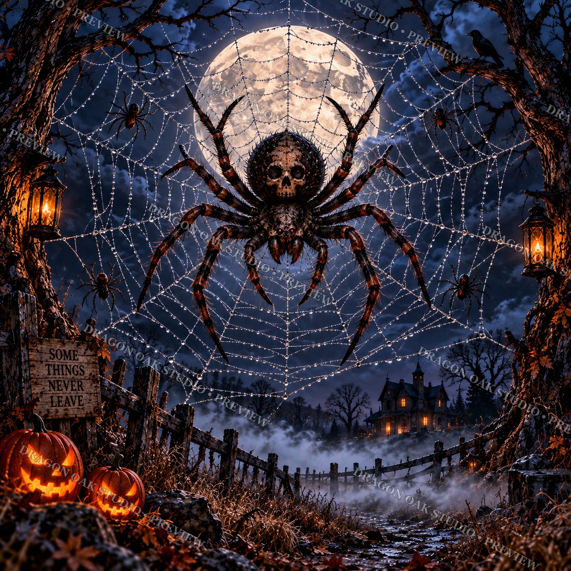 Midnight Gothic Cemetery Coaster Bundle, Clock Tower, Spider, Church (Digital Download)